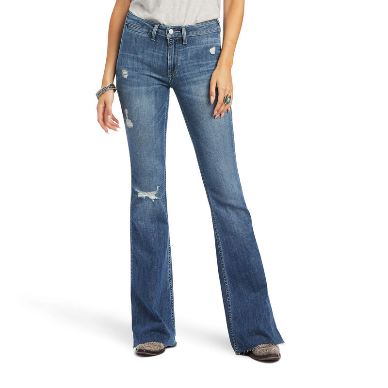 Pantalones Vaqueros Ariat R.E.A.L. High Rise Piper Flare Azules Mujer - Chile 067-CYHJOU